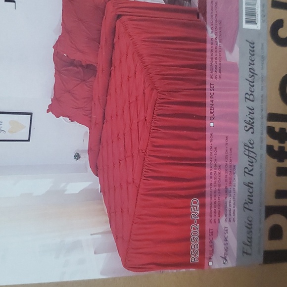 Red Ruffle Comforter Bedding Red - Picture 2 of 9